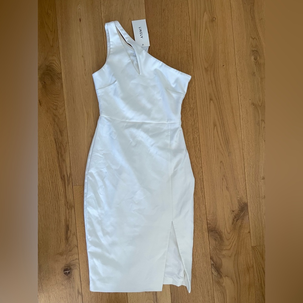 Likely White One-Shoulder Dress